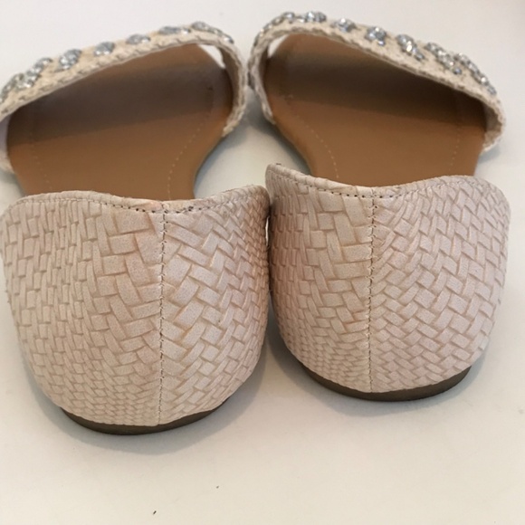 ANDIAMO Sandals Slip On Flats Rhinestone Cream Acaine Women’s Size 7 - Picture 9 of 15